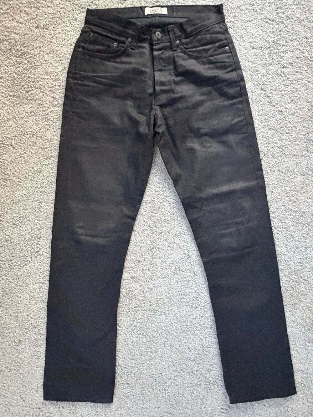 Naked & Famous Denim Solid Black Selvedge Jeans - True Guy Cut - Sz. 30 - EUC